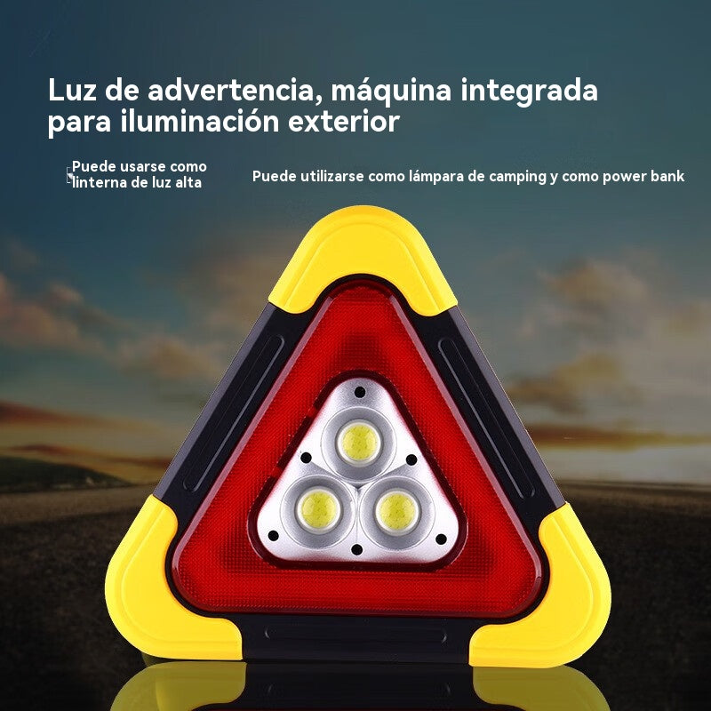 🔥Nuevo producto 2026🔥 Trípode de advertencia solar 3 en 1 para coche con foco de alta intensidad. Incluso con niebla densa, sirve como advertencia.