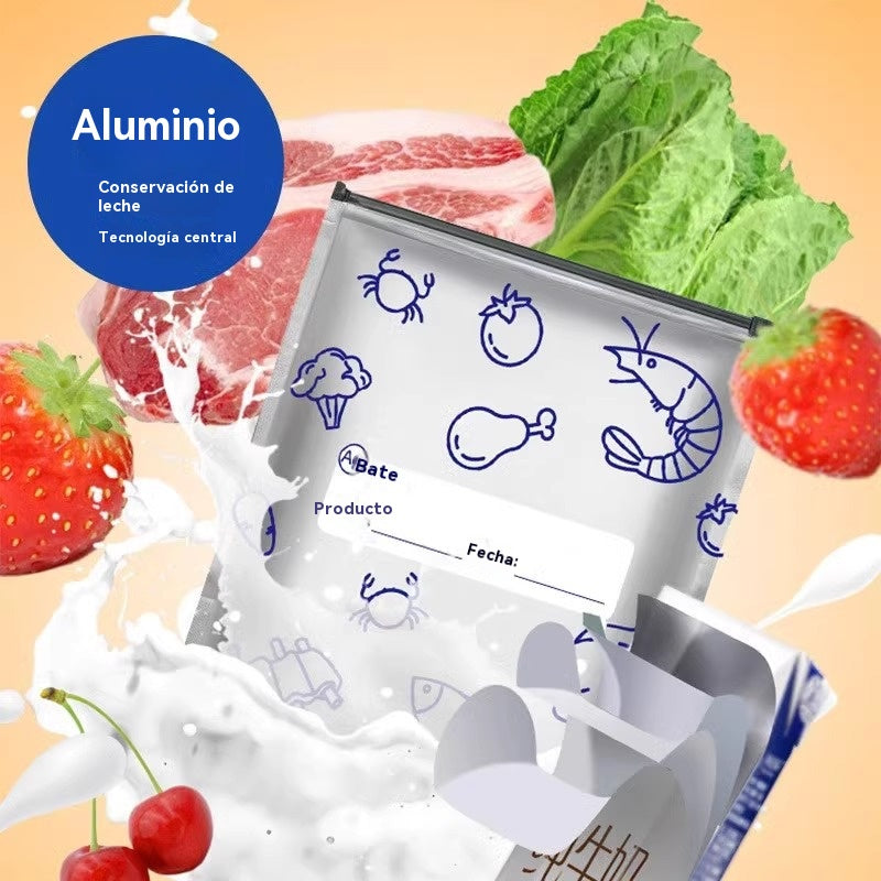 🔥🔥【Artículos para el hogar】 Bolsa de almacenamiento sellada con papel de aluminio para alimentos refrigerados 2025, fácil de usar.
