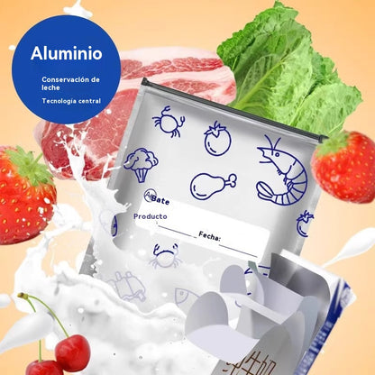 🔥🔥【Artículos para el hogar】 Bolsa de almacenamiento sellada con papel de aluminio para alimentos refrigerados 2025, fácil de usar.