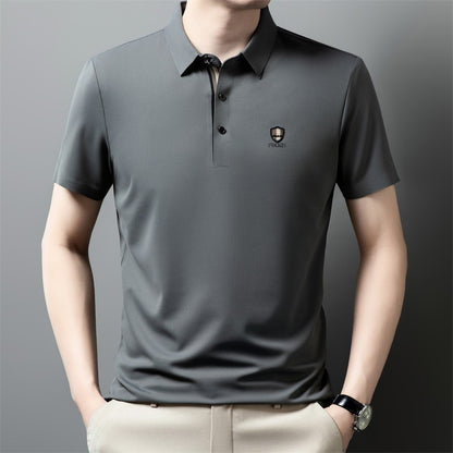 ✨✨【M-4XL】2026 Lodowa jedwabna koszulka polo z półrękawkiem na co dzień