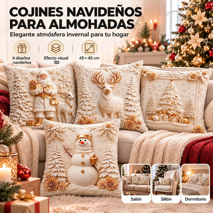 Oferta de temporada: 49 % de descuento 🎄 Fundas de cojín con temática navideña 【Set de 4】