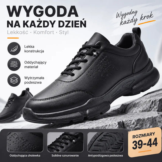 🏆 【Rozmiary 39–44】 Nowe, wygodne i przewiewne buty sportowe/outdoorowe z miękką podeszwą, wykonane z naturalnej skóry