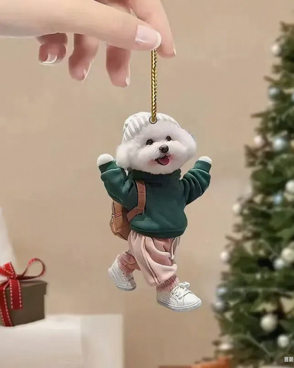 💖¡Superventas!🐶 [Paquete de 5] Creativo y adorable llavero de cachorro de peluche, perfecto para decorar el interior del coche o el bolso.