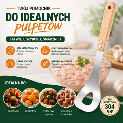 🍖 【Zestaw 2-częściowy】Formierka do klopsików ze stali nierdzewnej 304 – idealna do przygotowywania klopsików mięsnych i rybnych, doskonała do domowego gotowania 🥄