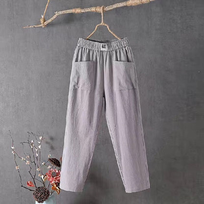 🌿【Ограничена по време оферта】【M-4XL】🌈Летни нови дамски панталони с широки крачоли за 2026 г., дишащи и удобни ежедневни панталони