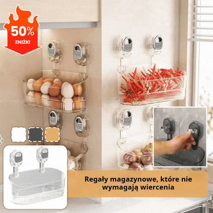 🍽️🧺Oferta ograniczona czasowo — pół ceny🔥🔥Uchwyt z przyssawką bez wiercenia, stojak ścienny do odpływu w kuchni i łazience