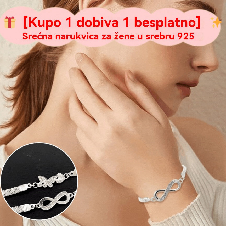 【🎁Kupite jedan, dobijte jedan gratis】✨Ženska narukvica za sreću od 925 sterling srebra