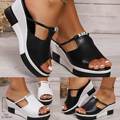 【🏆 Más vendidos】【36-43】Sandalias tipo chancla 2025 con plataforma y tacón cómodo de verano