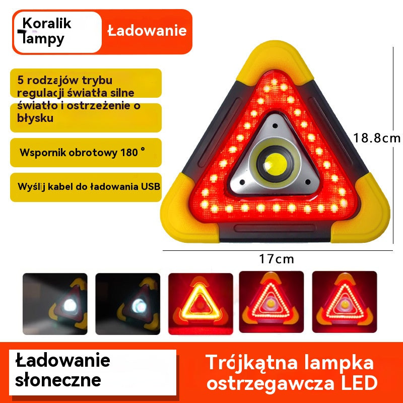 🔥Nowość na rok 2026🔥 Trójkąt ostrzegawczy zasilany energią słoneczną — 3 w 1