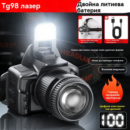 💡【50% отстъпка】🔦 Супер ярък челник - Непрекъснато осветление, което да ви придружава във всяко приключение! ⛰️🔥