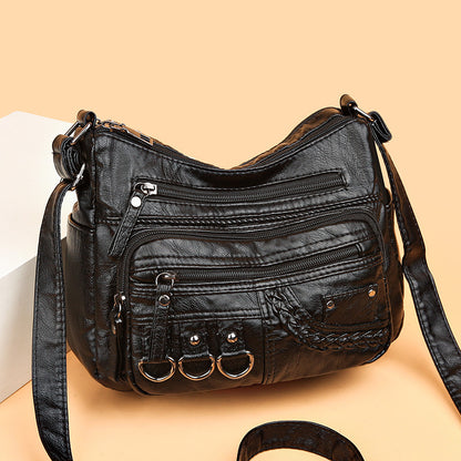 💥👜2025 nuevo bolso de cuero suave de gran capacidad, se puede usar como bolso de hombro / bolso bandolera