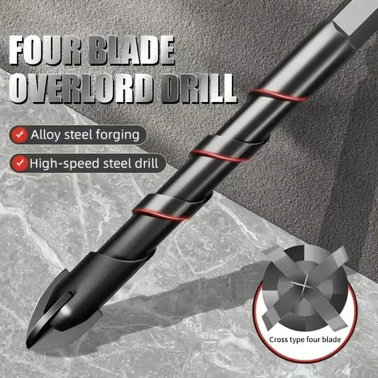🔥【7 pcs/3-12mm】Keramické čtyřhranné vrtáky ze slitiny s protiskluzovou šestihrannou rukojetí ✅Vrtání do skleněných desek ✅Desky ✅Slitina skla