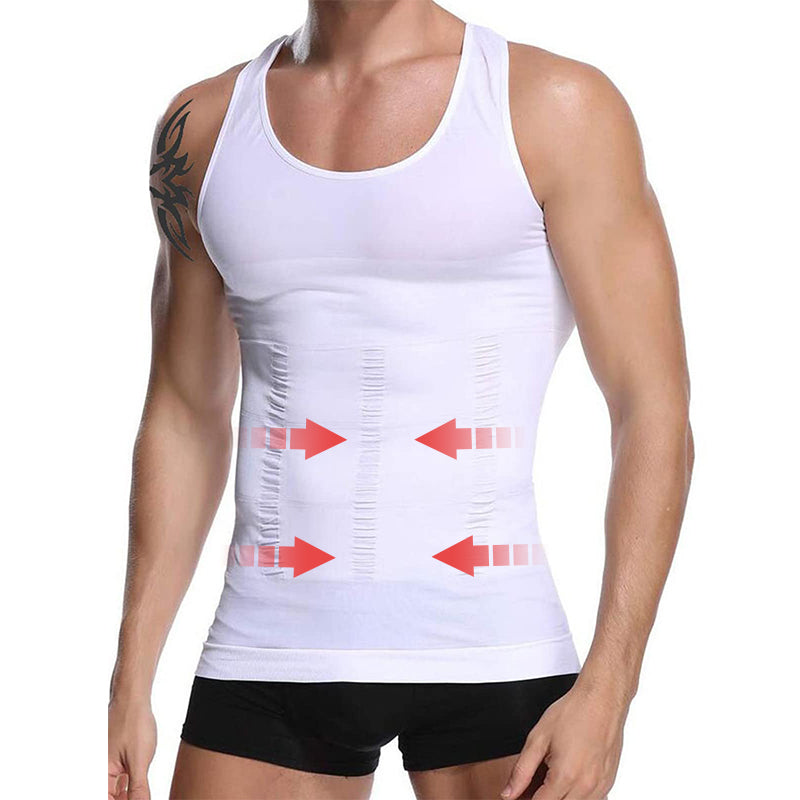 【50% de descuento】⚡ Fajas moldeadoras para hombres, camisetas sin mangas con control de barriga, contorno de busto