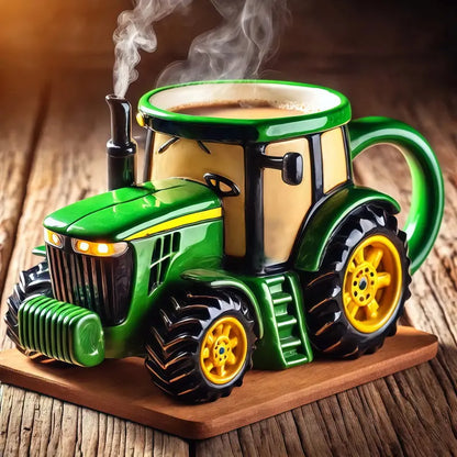🔥☕ Elegantna šalica za kavu s retro poljoprivrednim traktorom