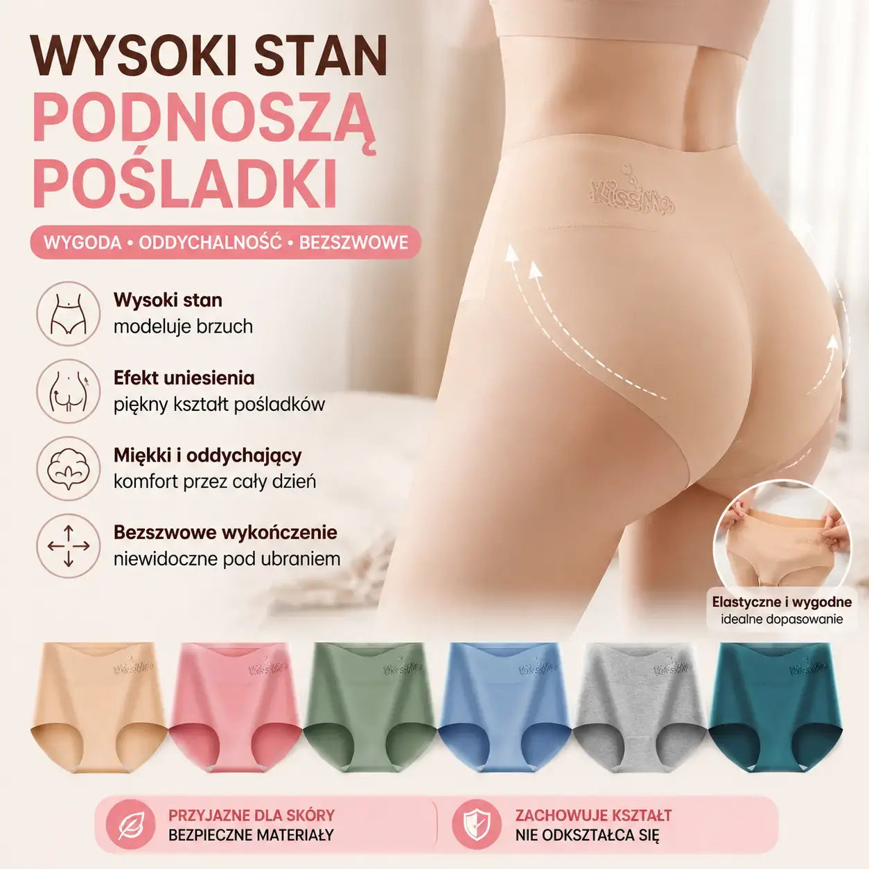 💖Ostatni dzień na 50% zniżki - 【6 sztuk】Spodnie z wysokim stanem, podnoszące biodra, wykonane z wysokiej jakości bawełny✨️ (45-105 kg)