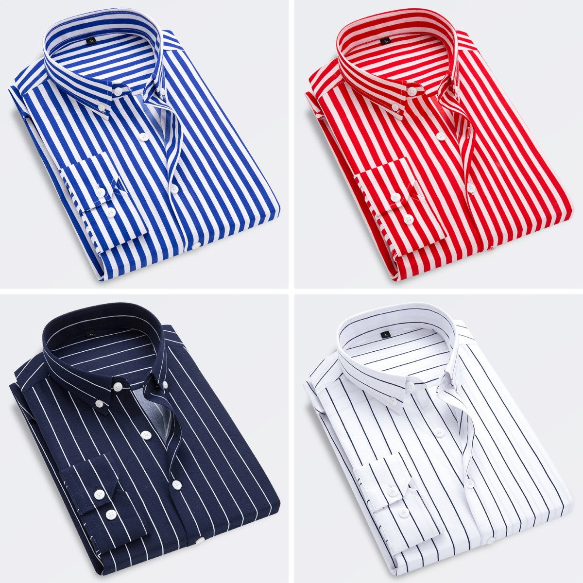 🔥50% отстъпка👕【M-5XL】Мъжка бизнес риза с дълъг ръкав на райета 2026