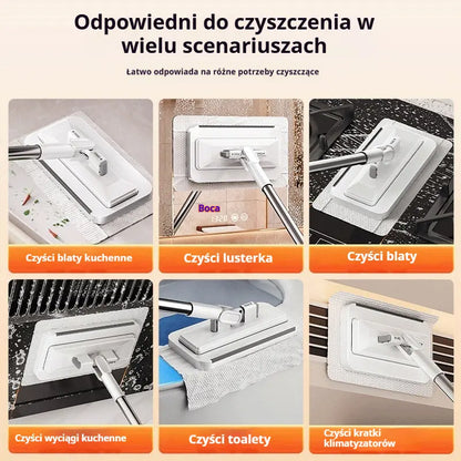 🔥【Zestaw 4】Wielofunkcyjny mop z klipsem na ściereczkę, nowy domowy mop bez potrzeby prania
