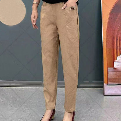 🔥50% de descuento en oferta🔥【M-6XL】Pantalones casuales versátiles ligeramente elásticos de talla grande para mujer
