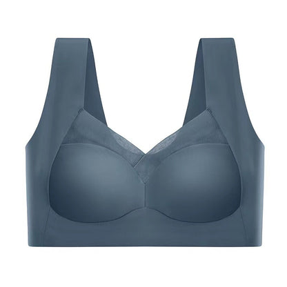 【50% zniżki】Biustonosz push-up z lodowego jedwabiu bez fiszbin, duży rozmiar