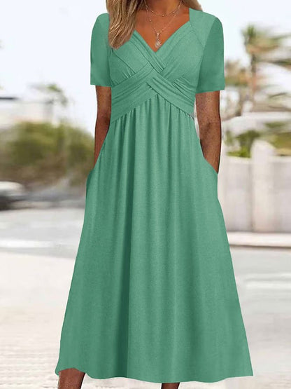 💛🔥【Ljetni popust 50%】【S-5XL】Nova pamučna ležerna midi haljina