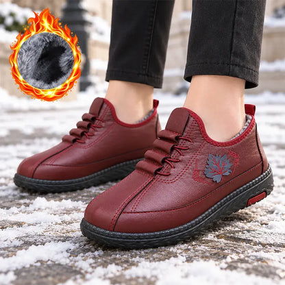 【35 – 41】¡Calzado cálido con estampado de hojas de arce! ¡Mantén tus pies calientes incluso en invierno! ❄️🍁✨