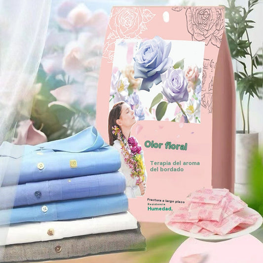 🌸🌸Paquete de fragancia de naftalina mejorada con aroma floral, desodorizante 🌺Aroma de rosa, elimina el olor, a prueba de humedad, retiene la fragancia