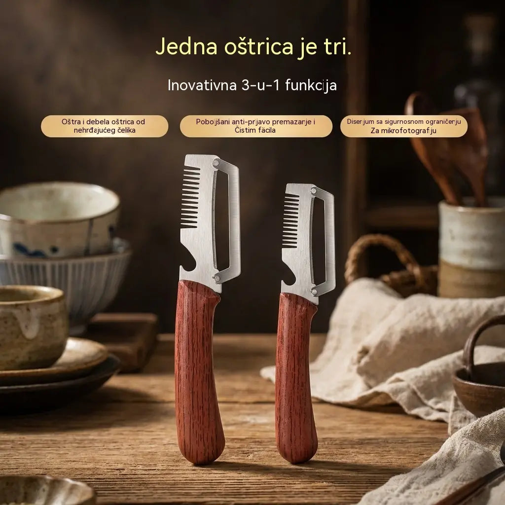✅Kupite 1, dobijte 1 gratis (2 artikla) 🧅🔪 Višenamjenska kuhinjska gulilica 3 u 1: Gulite, režite i otvarajte boce! 🔥