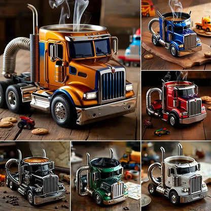 🚛Ručne vyrobený hrnček na kávu s kamiónom