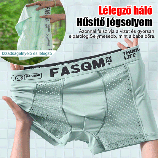 ⏰Oferta por tiempo limitado⏰[6 piezas por 34 euros] Bóxer de malla transpirable de seda helada para hombre, moda de verano europea y americana 2025💖Decoración con letras, ideal para el verano.