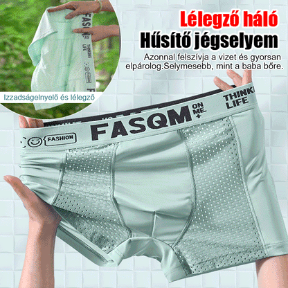 🔥【L-4XL】Calzoncillos bóxer de malla transpirable de seda helada para hombre 【6 unidades por 32 euros】
