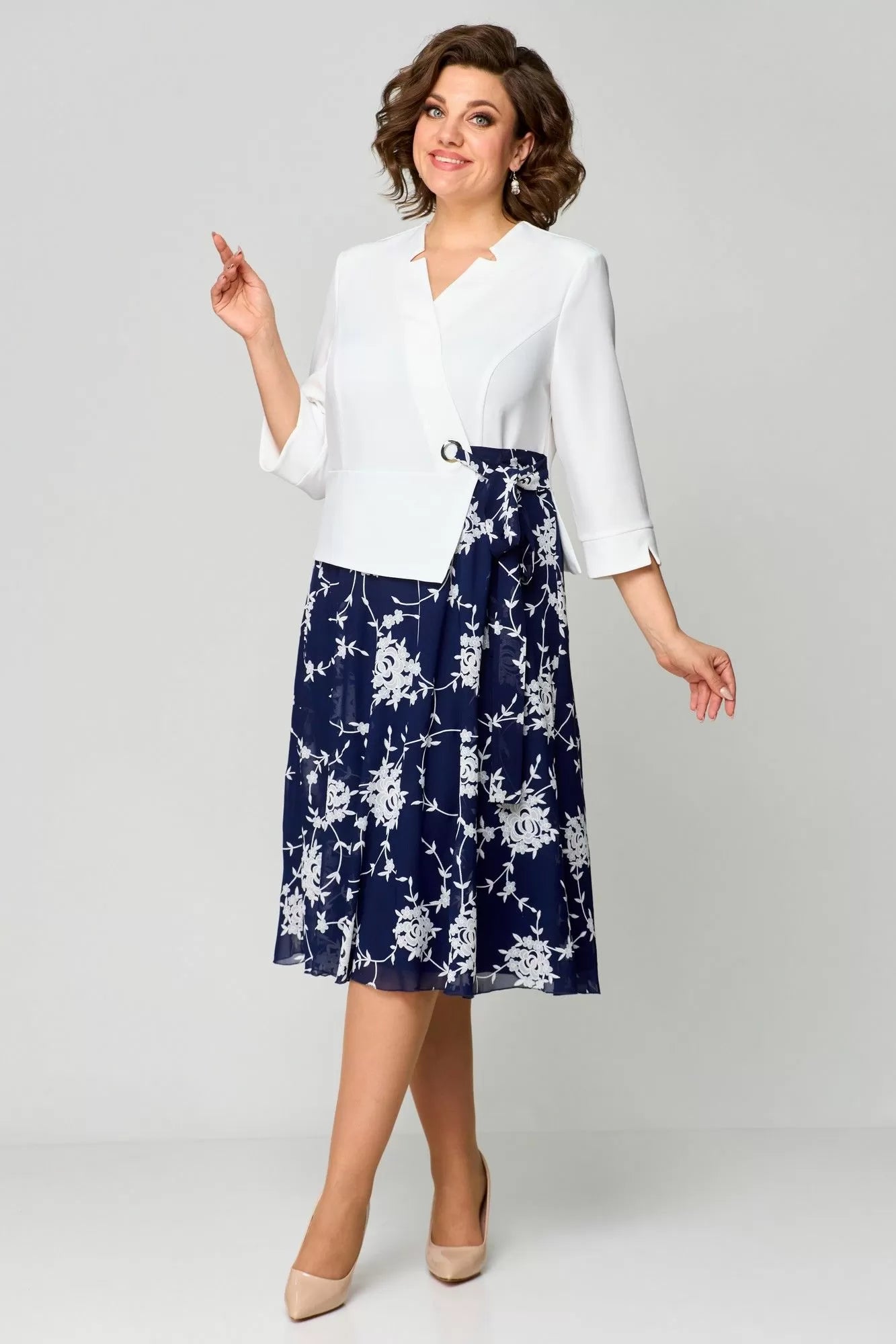 💥50%OFF💥2026 Nowa niebiesko-biała, świeża sukienka【S-5XL】