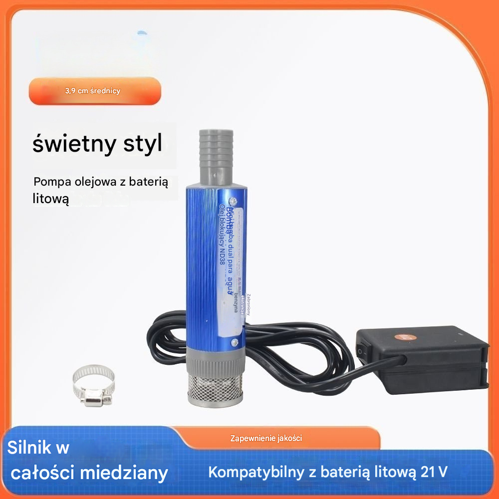 💥✅Kup 1, a drugi dostaniesz gratis🔥Nowa pompa olejowa Denaqi 21 V na baterię litową, pompa do oleju i wody o podwójnym zastosowaniu, bateria litowa