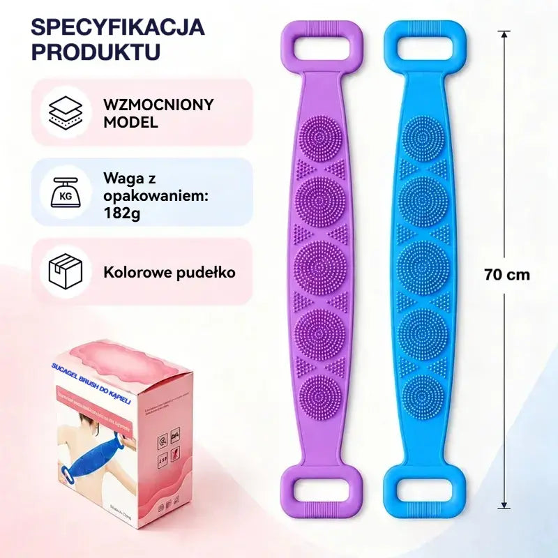 🔥Kup jeden, drugi gratis🔥🛁 Dwustronne silikonowe rękawice kąpielowe – bardzo długa szczotka do szorowania ciała, która ułatwia czyszczenie pleców