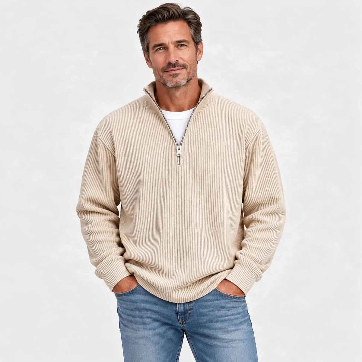 【S-5XL】Nueva sudadera para hombre con cuello alzado, otoño/invierno