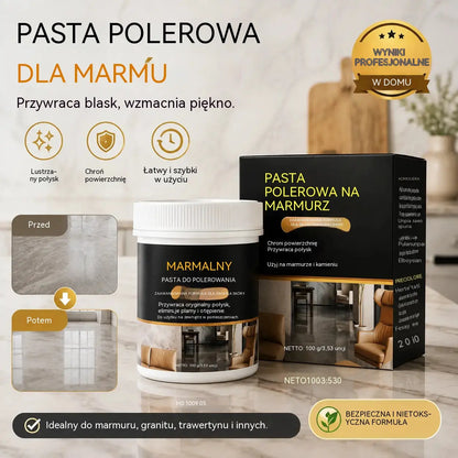 🥳 🔥 Dwie butelki za jedyne 109 zł! ✨ Pasta do polerowania marmuru – usuń zarysowania, przywróć połysk i zabezpiecz powierzchnię w zaledwie 2 minuty 🛡️