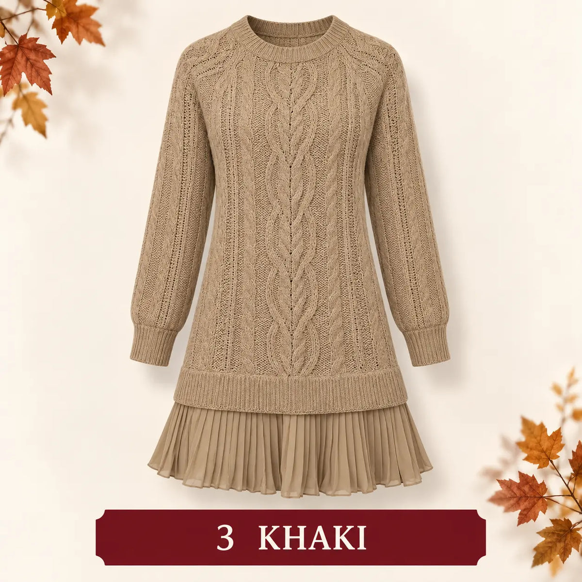 🧶 Elegantné pletené šaty s plisovaným lemom — pohodlný štýl na chladnejšie dni, dostupné vo veľkostiach S–3XL.