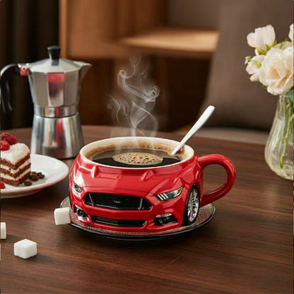🔥☕【50% отстъпка】🎁 Чаша за кафе във формата на спортен автомобил, със смола и вътрешна облицовка от неръждаема стомана 304