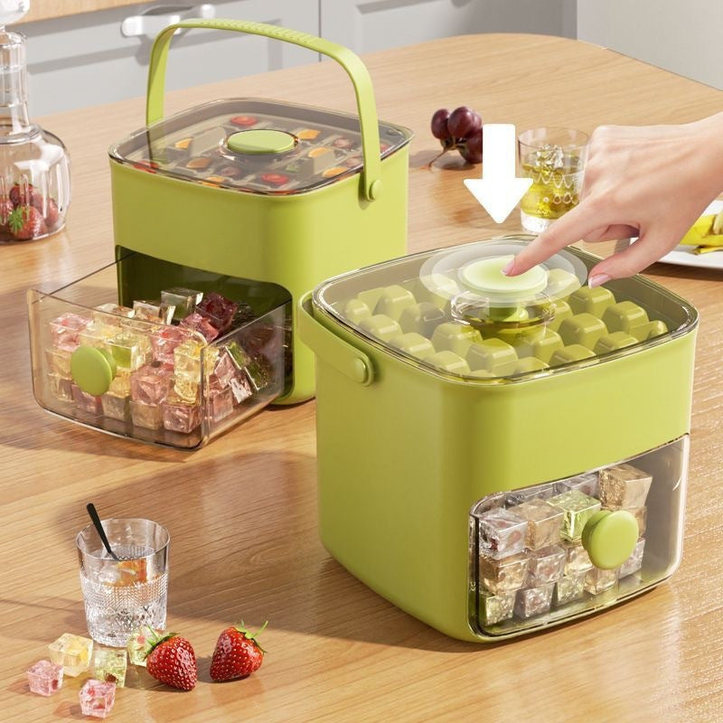 💞[Rabat ograniczony czasowo]【50% zniżki】💥🥤🧊 Kostkarka do lodu z funkcją magazynowania lodu: produkuje 48 kostek lodu na raz, pokrywa zabezpieczająca przed wyciekiem 🏖️✅