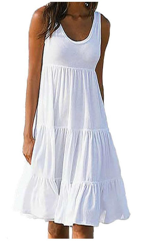 👗 【S-5XL】 Prosta sukienka w jednolitym kolorze ✅️Płatność przy odbiorze