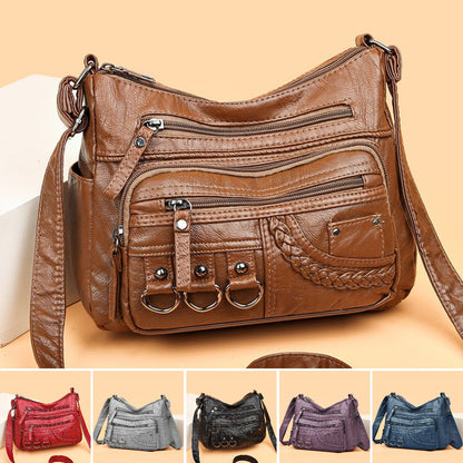 💥👜2025 nuevo bolso de cuero suave de gran capacidad, se puede usar como bolso de hombro / bolso bandolera