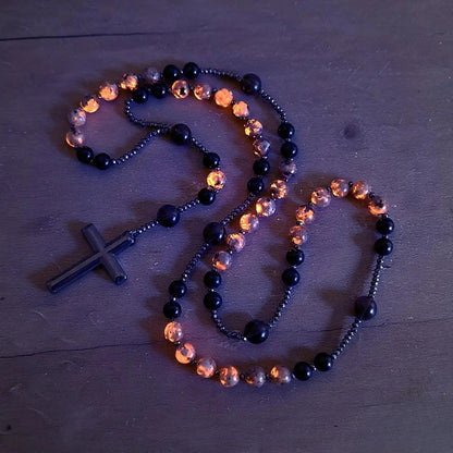 📿😍[Kupite 1, dobijte 1 gratis] 💖✨Krunica ogrlica od prirodnog opsidijana i yooperlita, kristal za energetsku zaštitu i iscjeljenje, reaktivan na UV svjetlo