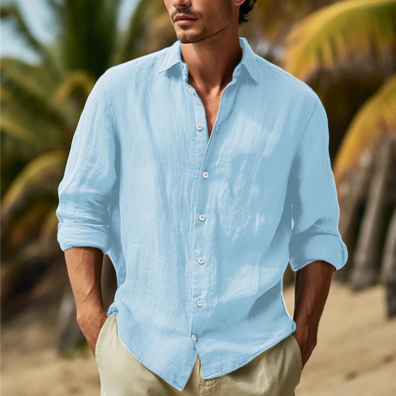 🎏👔【50% zniżki 🔥】【S–3XL】Nowa letnia męska koszula z długim rękawem, w dużych rozmiarach, dostępna w 9 kolorach