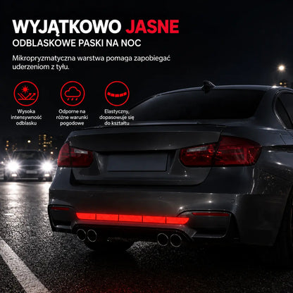 【10 sztuk za jedyne 89 zł】✨🚗 Przyciągają wzrok od pierwszego spojrzenia! Odblaskowe listwy ochronne na zderzak o wysokiej widoczności.