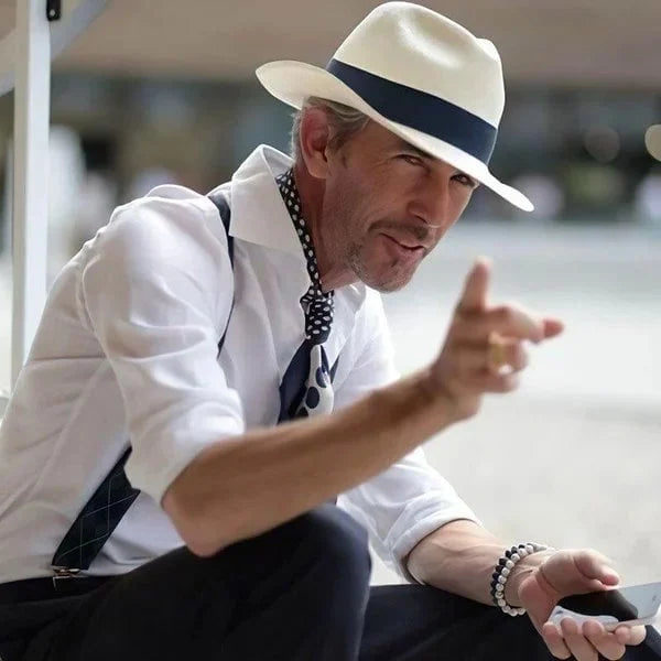 👒【56-58cm】🧊【Sombrero para el sol popular】 Sombrero Panamá de verano 2025 para hombres y mujeres, protección solar, adecuado para viajes y playas