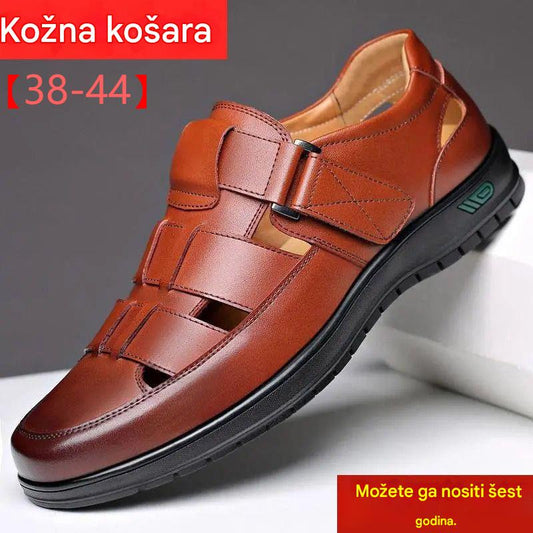 【🔥Vruća rasprodaja】👞【38-44】Ljetne sandale 2025. muške, prozračne, šuplje, neklizajuće, ležerne cipele od kravlje kože