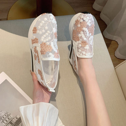 【Star Product】【35~41】 Cvjetni vez nove sportske ležerne cipele s prozirnom mrežicom, stilskog dizajna, meke i udobne