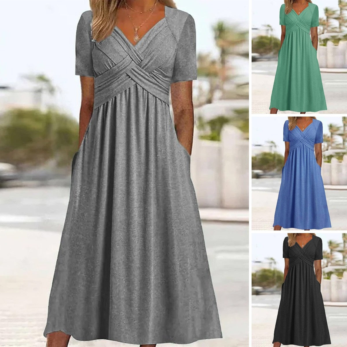💛🔥【Ljetni popust 50%】【S-5XL】Nova pamučna ležerna midi haljina