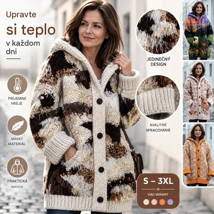 ✨✨ Posledný deň – zľava 50 %【S–6XL】✨ Elegantná dámska zimná zateplená bunda s kapucňou a potlačou