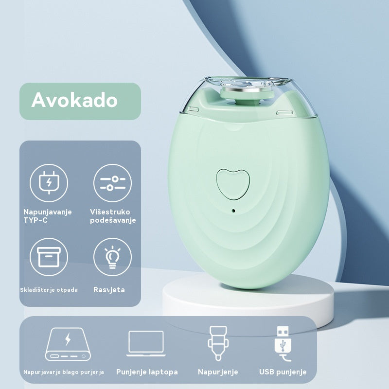 👶 Električna turpija za nokte ✨ Sigurna i nježna njega noktiju, punjiva putem USB-a, dizajn siguran za djecu kako bi se spriječilo priklještenje