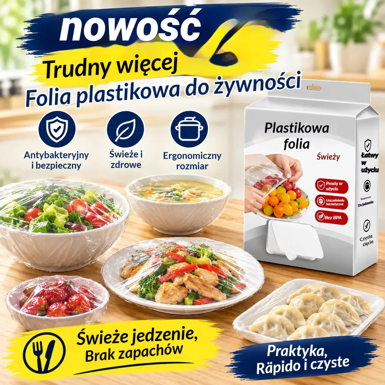 🔥【Oferta specjalna na ostatni dzień: połowa ceny】✨500 sztuk elastycznych, bezpiecznych w kontakcie z żywnością i wielorazowych osłon na żywność